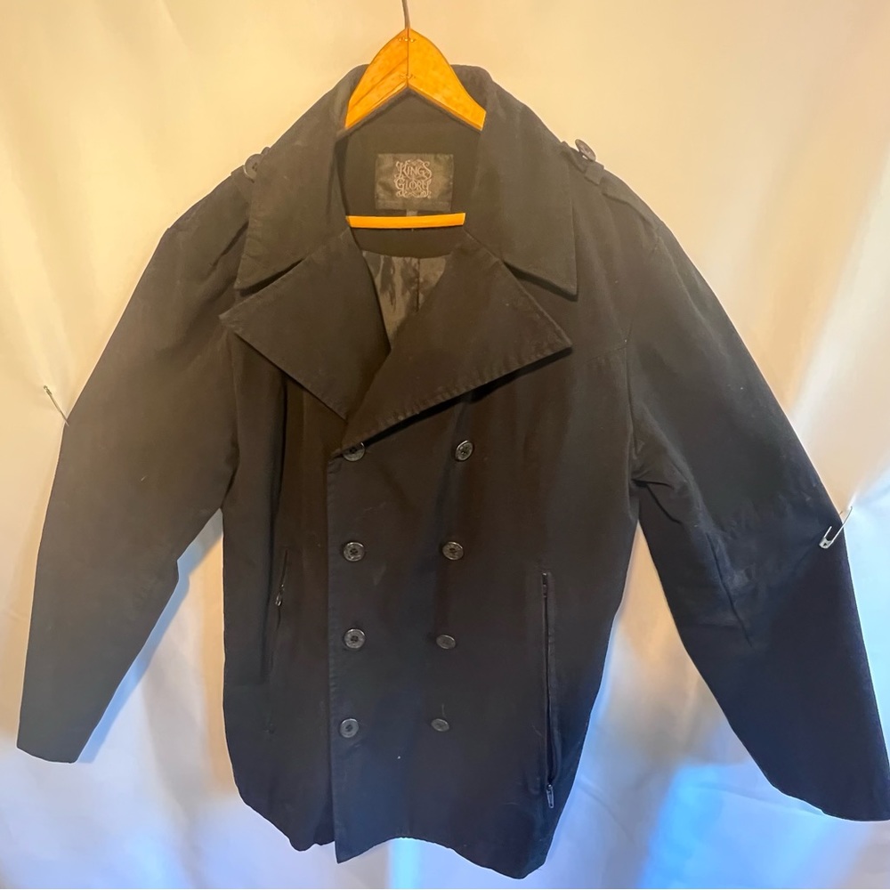 Kings Of Glory black light weight Pea coat style jacket.